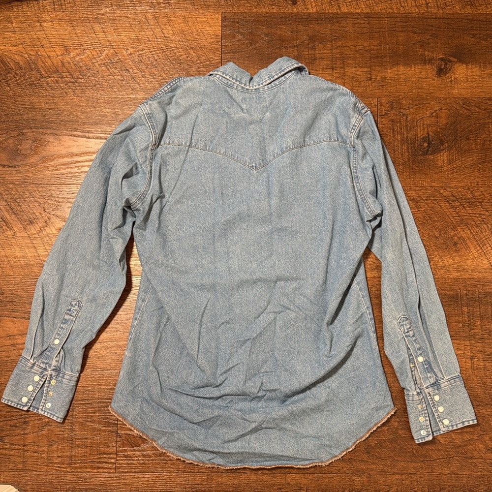 Wrangler Men's Denim Blue Shirt Size M - Picture 2 of 3